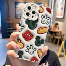 Disney Mickey And Friends Mickey Mouse Phone Case - Stylish Mickey Icon Protective Case With Patchwork Of Ears, Gloves And Shorts, White Plush Embossed Background, Compatible With IPhone 17, 16, 15, 14, 13, 12, 11 Pro Series And Galaxy S22, S23, S24, S25 Models, Ideal For Birthdays, Holidays, Anniversaries, Graduation Gifts, Or Any Special Occasion To Surprise Family, Friends, Classmates, And Loved Ones. - màu đen - Xem 5