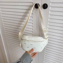 1pc Zipper Closure Cartoon Teenager Waist Bag, Nylon Crossbody Fanny Pack For Girls, Star Mini Pouch - A - View 14