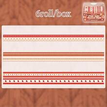 6 Rolls Per Box; Decorative Washi Tape Featuring A Vintage, Classic Checkered Pattern With Stars And Hearts; Ideal For Craft Enthusiasts And The Paper Arts Industry - Adhesive Tape - View 13