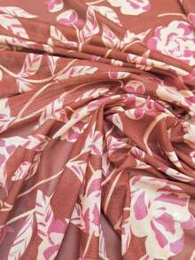 Vestido elegante de estilo francés para vacaciones, con cuello en V, hombros descubiertos, drapeado y silueta evasé, adecuado para la playa, elé de la tarde y fiestas - Burdeos - Ver 3