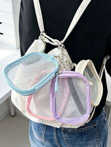 Transparent Rectangular Coin Purse, Multi-Functional PVC Hanging Bag, Portable Cosmetic Storage Bag, Multi-Functional Hanging Bag, Mini PVC Lipstick Bag, Travel Portable Storage Bag, Student Earphone & Key Bag - Multicolor - View 7