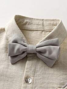 New Summer Fashion Handsome Boys 2-Piece Gentleman Suit Shirt + Suspenders Shorts New Little Groomsman Formal Suit Set Birthday Party Boys Gentleman Outfit Gift For Children Boys Clothing Birthday Party Boys Gentleman Shirt Set Boys Clothing Boys Clothing Fashion Boys Clothing Children Clothing - Champagne - View 7