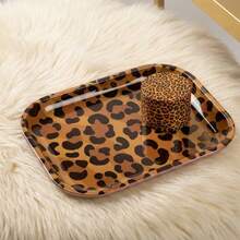 Rolling Tray Set, For Leopard Pattern Lovers | Includes 180*140mm Rolling Tray, 4-Layer Aluminum Alloy Grinder,5pcs Metal One Hitters Spring Loaded 1 Hit Pipes 3.20" Long |  Smoking Accessories Kit, For Friends, Families, And Smokers - Leopard Print - 查看 6