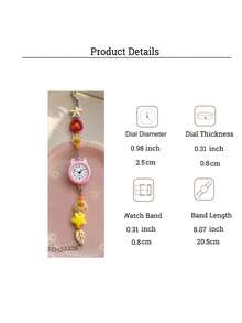 Bộ 2 chiếc đồng hồ kẹp Kawaii cho tuổi teen, thích hợp cho năm học mới/kỳ nghỉ hè/lễ hội, không kèm hộp. - trắng - Xem 5