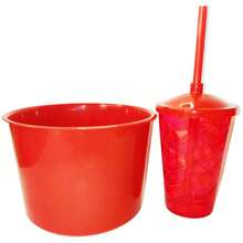 Souvenir Kit: 20 Popcorn Buckets (1.5 L) + 20 Cups (400 ML) - RED - View 2