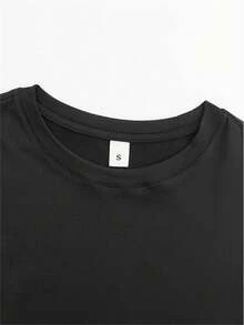 Women's Plus Size Printed Short Sleeve T-Shirt, Special For Mother's Day - Gold Letter Print Mother And Daughter T-Shirt, Casual Short Sleeve Crew Neck T-Shirt With Heartwarming Design, Soft Fabric, Perfect For Moms, Casual Wear. Heartwarming Design T-Shirt, Stylish And Printed, Women's T-Shirt, Suitable For Daily Wear, Mother's Day, Outdoor Activities, Casual And Holiday Occasions. - 黑色 - 查看 4