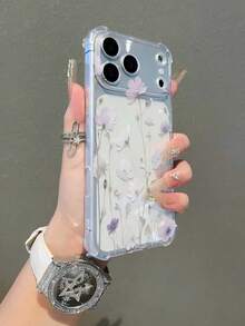 1 Stück TPU Stoßschutz-Hülle mit dickem Blumen- und Schmetterlings-Muster, kompatibel mit iPhone 11 12 13 14 11 Pro Max 12 Pro Max 13 Pro Max 14 Pro Max XR 15 15 PRO 15 PRO MAX / 16 / 16 Pro / 16 Pro Max / 16 Plus / 15 / 15 Pro / 15 Pro Max / 15 Plus, auch passend für die neuesten 17 / 17 Pro / 17 Pro Max / 17 Air Spring - Transparent - Übersicht 1