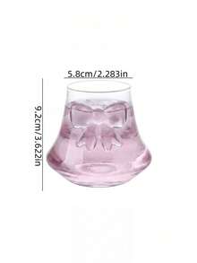 1 Stück INS Design Schneeberg rosa Schleife hitzebeständiger Glas Becher, Design Wasserglas, Saft Becher, Früchtetee Becher, Bubble Wasserglas, Bar Cocktail Becher, Latte Getränk Becher, Kaffee Shop Design hitzebeständiger Wasserglas, Sommer Party Früchtetee Becher - Verschiedenfarbig - Übersicht 3