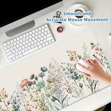 Alas Mouse Gaming Motif Bunga Putih Ekstra Besar - Alas Anti Selip, Alas Meja Karet Tebal & Tahan Lama - Ideal Untuk Gamer - Dapat Dicuci, Tepi Dijahit Presisi, Aksesori Kantor Tambahan - Mouse Pad - View 7