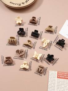 10/20/30pcs/Set Women Hair Clips, Multi-Color Options, Coffee Color, 2.5cm, Suitable For Buns, Bangs, Ponytails (Color And Style Random) Summer Hair Accessories Beach Claw Clips - Multicolor - View 7