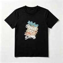 Gráfico Callejero Playera de Algodón Negro con Diseño de Calavera - Negro - Ver 1