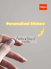 1/50/100件客製化個性化婚禮泡泡棒貼紙標籤，客製化婚禮姓名貼紙，透明乙烯基貼紙附客製化文字，適用於婚禮派對，精緻可愛時尚貼紙標籤。創意禮物適合新郎、新娘、伴郎、伴娘、朋友、父母、孩子。完美適用於婚禮派對、單身派對、節日慶祝用品。 - 彩色 - 查看 22