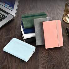 1pc Mini Portable A7 Notebook/Pocket Book, Leather Cover, Thickened Inner Pages, Waterproof And Wear-Resistant, Bandage Plaid Design, Privacy Protection, Compact Notebook For Students, Diary, Vocabulary, Notes, Office Memos, Back To School Gifts, School Prizes And Rewards, Birthday, Christmas, Halloween, Thanksgiving Gifts, Office & School Supplies (Bandage Plaid Color Random) - Multicolor - View 1