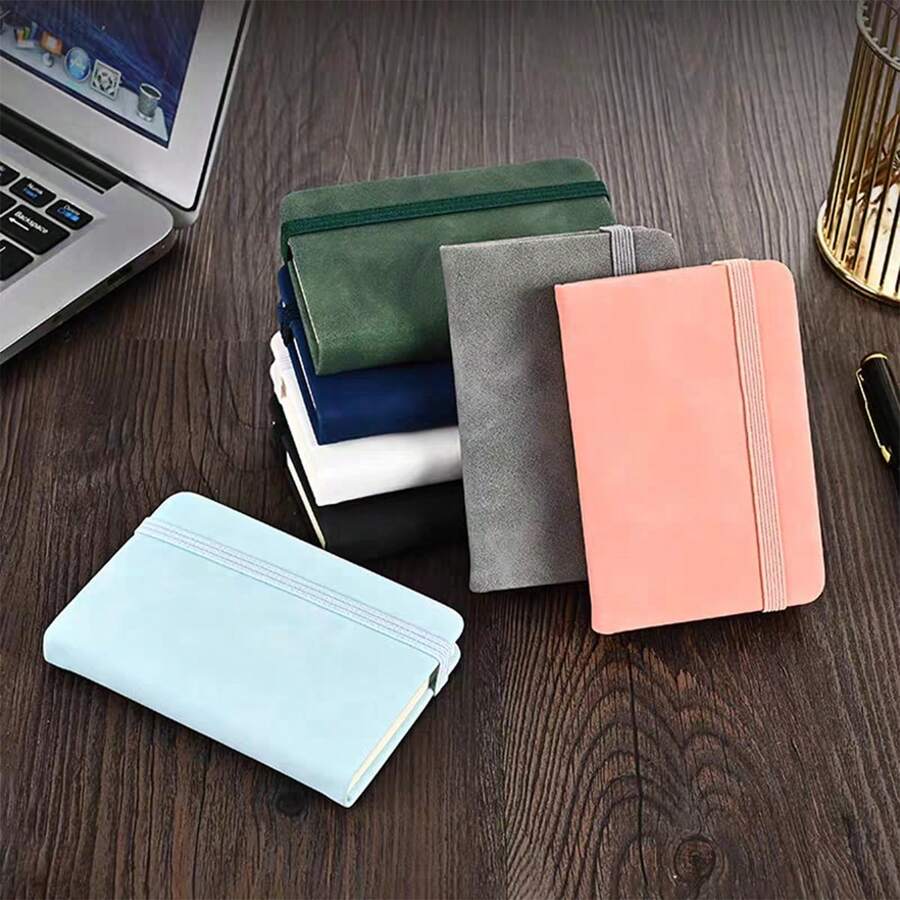 1pc Mini Portable A7 Notebook/Pocket Book, Leather Cover, Thickened Inner Pages, Waterproof And Wear-Resistant, Bandage Plaid Design, Privacy Protection, Compact Notebook For Students, Diary, Vocabulary, Notes, Office Memos, Back To School Gifts, School Prizes And Rewards, Birthday, Christmas, Halloween, Thanksgiving Gifts, Office & School Supplies (Bandage Plaid Color Random) - Multicolor - View 1