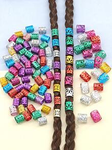 100Pcs Multicolour Hair Jewelry For Braids Dreadlocks Beads Hair Rings Hair Clips Adjustable Metal Cuffs For Hair Braids Accessories - Multicolor - View 6