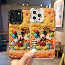 This Protective Phone Case Features Celebratory Mickey Mouse Wearing A Colorful Party Hat, Surrounded By Birthday Cakes, Balloons, Gift Boxes And The Raised "Happy Birthday" Lettering, On A Warm Orange Tufted Background Dotted With Polka‑Dots. Constructed From Flexible, Sturdy TPU Material To Prevent Daily Scratches, Bumps And Minor Damages, Compatible With IPhone 17, 16, 15, 14, 13, 12, 11 Pro Series And Galaxy S22, S23, S24, S25 Models, Great For Disney Mickey Mouse Fans For Birthday Gifting. - màu đen - Xem 4