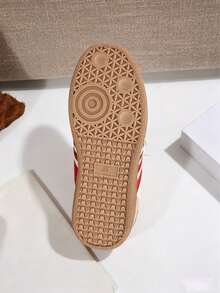 2026 New Retro Suede Sneakers Women, Blue White Casual Lace-Up Trainers, Comfortable Non-Slip Chunky Sole Running Shoes - 紅色 - 查看 6