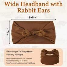 1/5 Stücke Damen Schleife Hasenohren Stirnband, Bohemian Stil extra breites niedliches Hasenohren geknotetes Stirnband, Paisley Muster, elastisches einfarbiges Schleife Haaraccessoire, geeignet für Frauen, Yoga/Sport/Outdoor Stirnband, einfarbig lässig, Polyester, Ganzjahres Mode Haaraccessoire Fitness Stirnband Yoga Schweißband Herbst/Winter Kopftuch Herbst Stirnband Urlaubs Outfit Damen Kopftuch weiches Kopftuch Sommer Outfit - Verschiedenfarbig - Übersicht 3