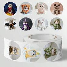 JOERBABU the little kangaroo Bobbie 502pcs/Roll Stiker Motif Kucing Lucu, 10 Gaya Berbeda, Label Pembungkus Kado Natal, Stiker Scrapbooking, Pembungkus Kado Planner, Dekorasi Kerajinan Kertas, Kado Pesta, Dekorasi Kotak Kado dan Stiker Hadiah - MultiWarna - View 2