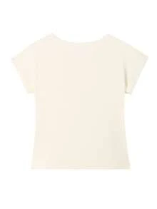 Summer Korean Style Sweet Bow Round Neck Lace Trim Slim Fit Short Sleeve T-Shirt Top For Women Random Patchwork - Apricot - View 4
