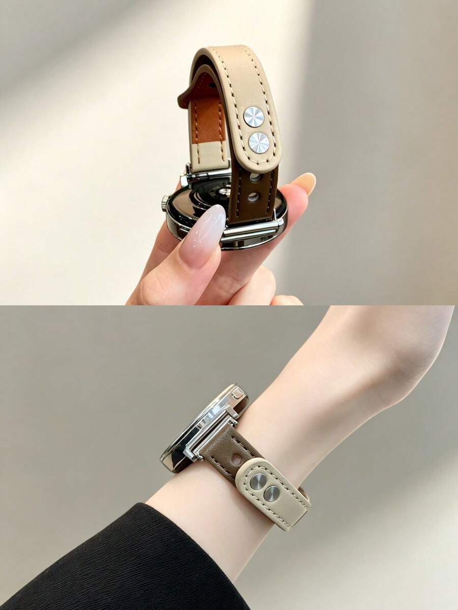 1件女款超纖皮革智慧手錶錶帶,兼容18mm/20mm/22mm,適用Galaxy Watch 8/7/6/5/4 (40mm, 44mm),快拆彈簧桿,免工具安裝,易於佩戴,雙針扣錶帶,兼容 Watch GT6/5/4/3/Pro (46mm),適用錶接口寬度18mm/20mm/22mm智慧手錶錶帶配件 - 彩色 - 查看 1
