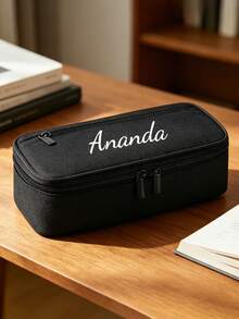 Customized Logo & Text Minimalist Large Capacity Pencil Case, Stationery Bag, Pencil Pouch For Students, Back To School Gift, Durable Oxford Cloth Zipper Pencil Storage Bag, Suitable For Independence Day, Mother's Day, Father's Day, Back To School Season, Graduation Season,Back To School - Multicolor - View 6
