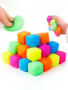 10 pièces Balles anti-stress en pâte de couleurs aléatoires, jouets de soulagement du stress doux, soulagement de l'anxiété, cubes anti-stress doux à presser, jouets sensoriels à presser, mini jouets à presser, étirables, pâte à modeler, cadeaux de fête, soulagement de l'anxiété - Multicolore - Voir 6