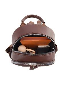 LECEY Women's Minimalist Backpack, Suitable For Daily Commute, Travel, Shopping, And Casual Outings - Coffee - View 5