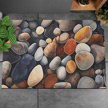 1 buah Dekorasi Rumah, Karpet Silika Gel Bermotif Kerikil, Mudah Dibersihkan, Persegi Panjang Cetak 3D, Cocok untuk Pintu Masuk, Ruang Tamu, Dapur, Kamar Tidur, Lorong, Kamar Mandi, Ruang Cuci - Karpet Poliester, Cocok untuk Dekorasi Rumah Dalam dan Luar Ruangan - MultiWarna - View 6