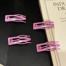 4pcs Women's Hair Accessories, High-End Elegant Metal Hair Clips, Summer Hair Styling Tools, Invisible Seamless Bangs Clips, Triangle BB Clips, Fashion Versatile Hair Bun Tools, Bangs Hair Clips,Hair Claws,Bobby Pin - Multicolor - View 11