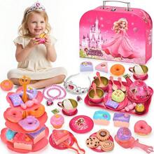 52-Piece Children's Tea Set, Birthday, Christmas, Children's Day Gift, Includes Dessert, Tea Set, Tableware And Carrying Case (Red) - Blue-m - View 5