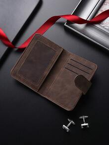 SHABILI New Unisex Premium Thin PU Small Wallet Minimalist Student Card Holder Integrated Money Clip - Bronze - View 3