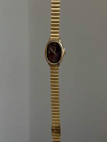 1pc Square Bamboo Quartz Watch In Gold/Silver Color, Suitable For Daily Wear And Perfect Gift For Birthday, Christmas - Gold - View 5