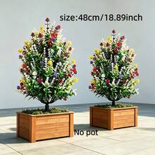 A Ground-Pole Artificial Imitation Lavender And Hawthorn Tree, Outdoor Anti-Aging Plastic Fake Flowers, Garden Lawn Dotted With Green Plants, Mother's Day Decoration, Graduation Season Atmosphere Decoration, Independence Day Decoration, Early Autumn Harvest Festival Decoration, Wedding Outdoor Setting - A - View 10