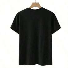 Graphic Print Cotton T-Shirt, Unisex, Summer, Short Sleeve, Casual Style, Vintage, Retro, Loose Fit, Print1.Jpg, Women's T-Shirt Design - 黑色 4 - 查看 2