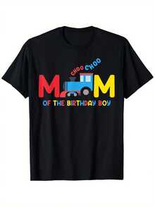 Camisetas Familiares a Juego "Choo Choo Train" - Conjuntos Combinados para Mamá con Tren y Vagones, Regalo de Cumpleaños/Pascua/Navidad para Mujeres y Hombres - Corte Holgado, Cuello Redondo, Ropa Casual (Lavable a Máquina) - Negro - Ver 6