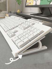 4/2pcs Keyboard Tilt Riser, No-Installation Keyboard Tilt Stand, Ergonomic Keyboard Lift Riser, Comfortable Keyboard Lift Pad, Relieve Wrist Fatigue, Facilitate Typing, Suitable For Computer Office, Home Office Supplies, Computer Gaming Accessories - View 3