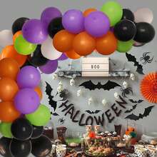 26pcs/Set Balloons With Ribbons, 10 Inch Black, Orange, White, Purple, Green Balloons For Party Decoration - 套裝 - 查看 6