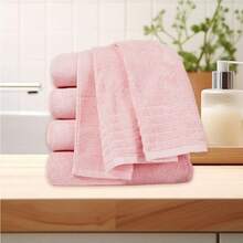 Toalla Antibacteriana Segura para Piel 100% Algodón Premium, Alta Absorción Suave Sin Irritación, Tamaños 30x50cm 35x75cm 70x130cm 90x150cm, Toalla Infantil Toalla de Mano Toalla de Baño Toalla Grande, Multicolor - rosa - Ver 13