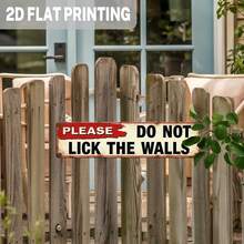 2D Flat Metal Sign "Do Not Lick The Wall" - Rustic Vintage Style For Kitchen, Bathroom, Man Cave Decor - 9.98 X 39.98 Cm Funny Home Decor, Bar Decor, Retro Kitchen Art, Bold Lettering Sign, 2D Flat (Style Random) - A - View 7