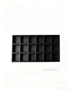 1/5pcs Black Desktop Jewelry Display Storage Box, Elegant Stackable Velvet Jewelry Tray Organizer - Portable Multipurpose Storage For Rings, Earrings And Necklaces - Black - View 9