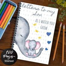 Spiral Bound Elephant Notebook With Cute Elephant And Pattern Decor, Suitable For Office And School Use, A Thoughtful Gift For Colleagues And Friends - C - View 4