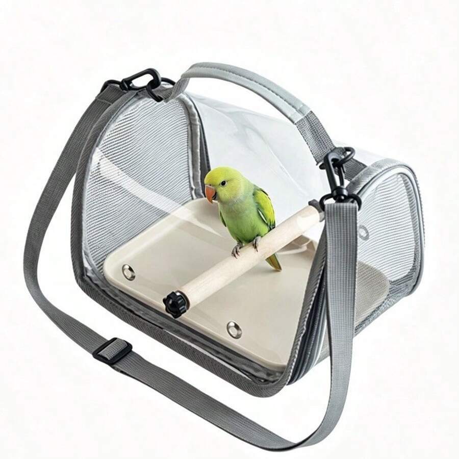 Lồng vận chuyển thú cưng di động, thích hợp cho vẹt, bồ câu, chim sẻ, chuột hamster, thằn lằn, v.v. Thiết kế kiểu túi xách, khóa kéo, bền, thoáng khí, trong suốt. Ba lô lồng chim có chân đế bằng gỗ, đế nhựa, dây đeo vai có thể điều chỉnh và thiết kế lưới thoáng khí. Đồ chơi cho vẹt, đồ chơi cho chim. - Nhiều màu - Xem 1