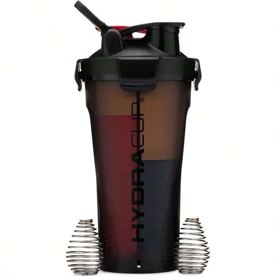 DualShaker Pro 32 Oz Shaker Bottle Protein Shakes, Shaker Handle Ball Blender Whisks, Dual Mixing Shaker Bottle With Storage, 2 In 1, Travel To Go, (Black) - 32盎司+黑色 - 查看 1