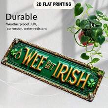 Funny Irish Quote Plaque, Festive Green & Gold Shamrock Plaque, Durable Metal Wall Decor, Suitable As St. Patrick's Day Gift And Home Atmosphere Decoration - A - View 6
