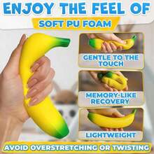 3pcs Slow Rebound Simulation Banana, Anti-Pressure Fruit Shaped Squeeze Toy, Fun And Stress Relief - Multicolor - View 3