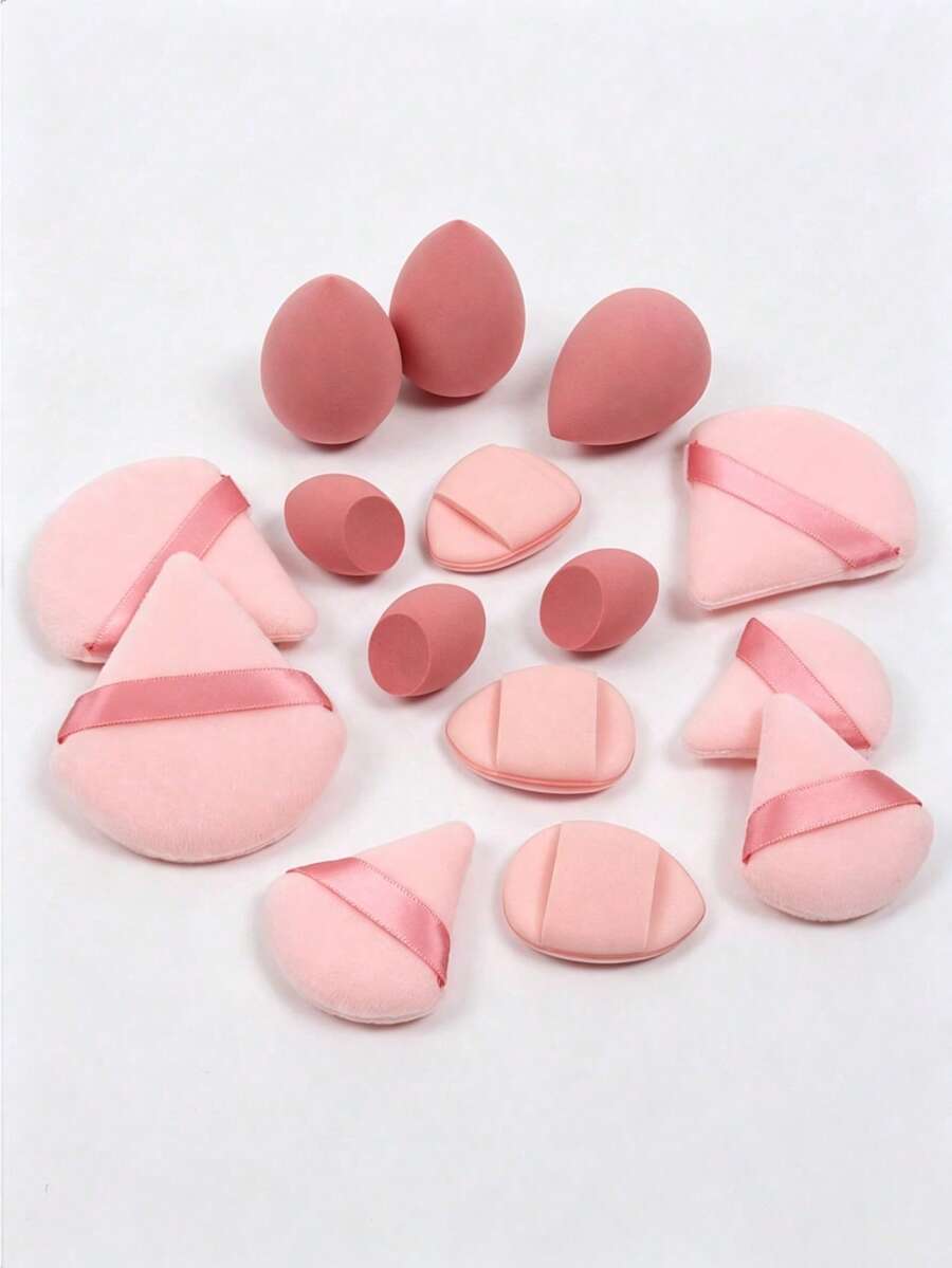 Makeup Tools 15-Piece Set, Foundation Sponges, Flawless For Liquid, Cream And Powder, Multi-Color Makeup Sponges, Latex-Free Dry And Wet Dual-Use Foundation Makeup Cream. - Multicolor - View 1
