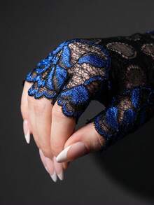 8pcs(4 Pairs)/2pcs(1 Pair) Thin Lace Nail Art Gloves, UV Protection Manicure Gloves, Moisturizing Half Finger Outdoor Sports Gloves, Sun Protection Gloves, Wrist Decor Gloves, Multi-Functional Gloves, Nail Art, Gel Nail Gloves, Sun Protection Gloves - Multicolor - View 6