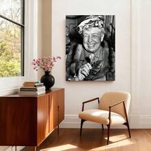 Framed Flat, Vintage Historical Wall Art, Black And White Photo Decor, Mather'S Vintage Wall Art, Elegant Wall Art Canvas, Eleanor Roosevelt Holding a Rose in a Black And White Photo, Elegant Wall Art - Enmarcado - Ver 5