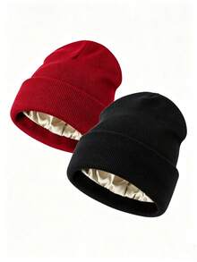 Women's Silky Satin Knit Hat - Anti-Static, Non-Frizzy, Warm For Winter - Multicolor - View 24